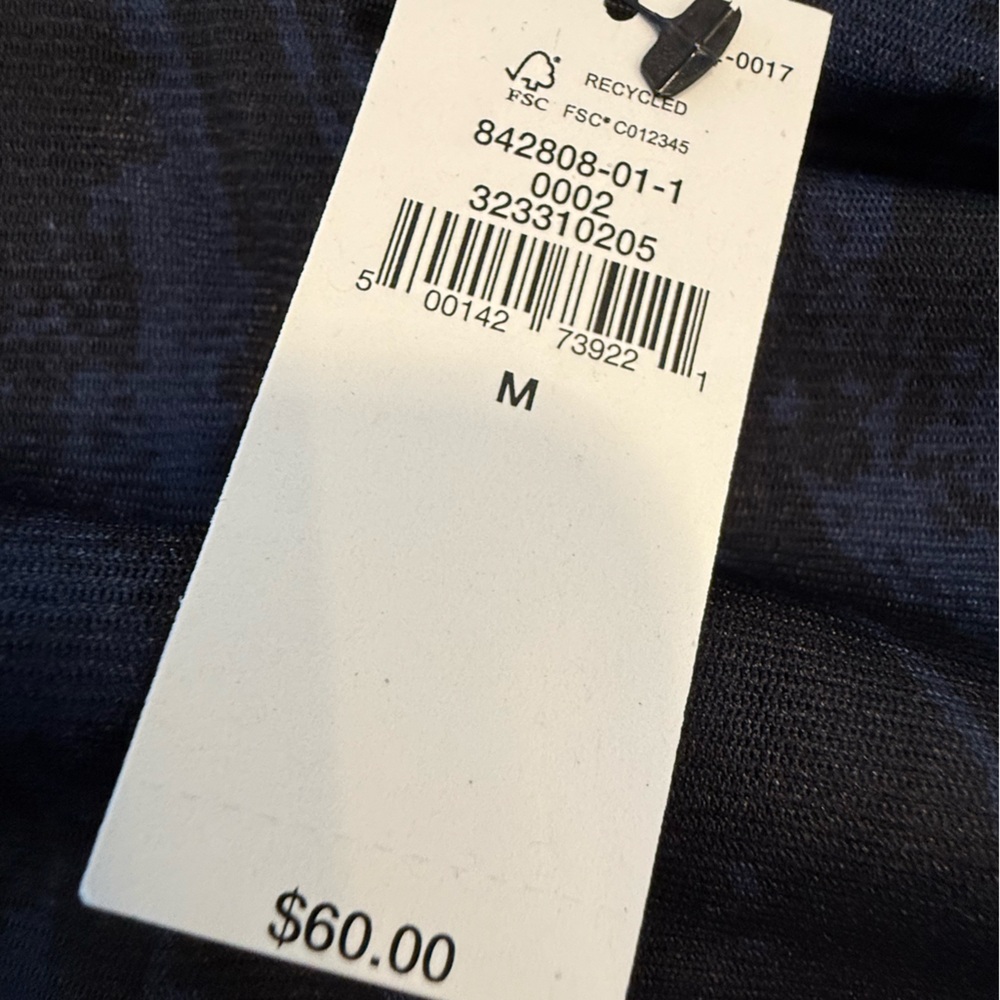 Banana Republic Factory off shoulder stretchy top black & blue SZ M - Picture 7 of 11